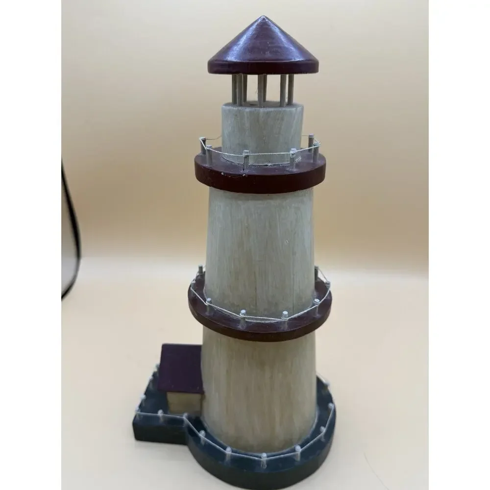 Heritage Mint Ltd Wooden Lighthouse Nautical Coastal Beach Decor 11”